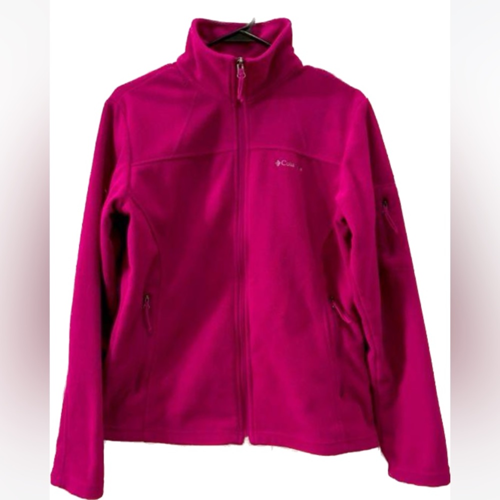 Columbia pink medium fleece euc!